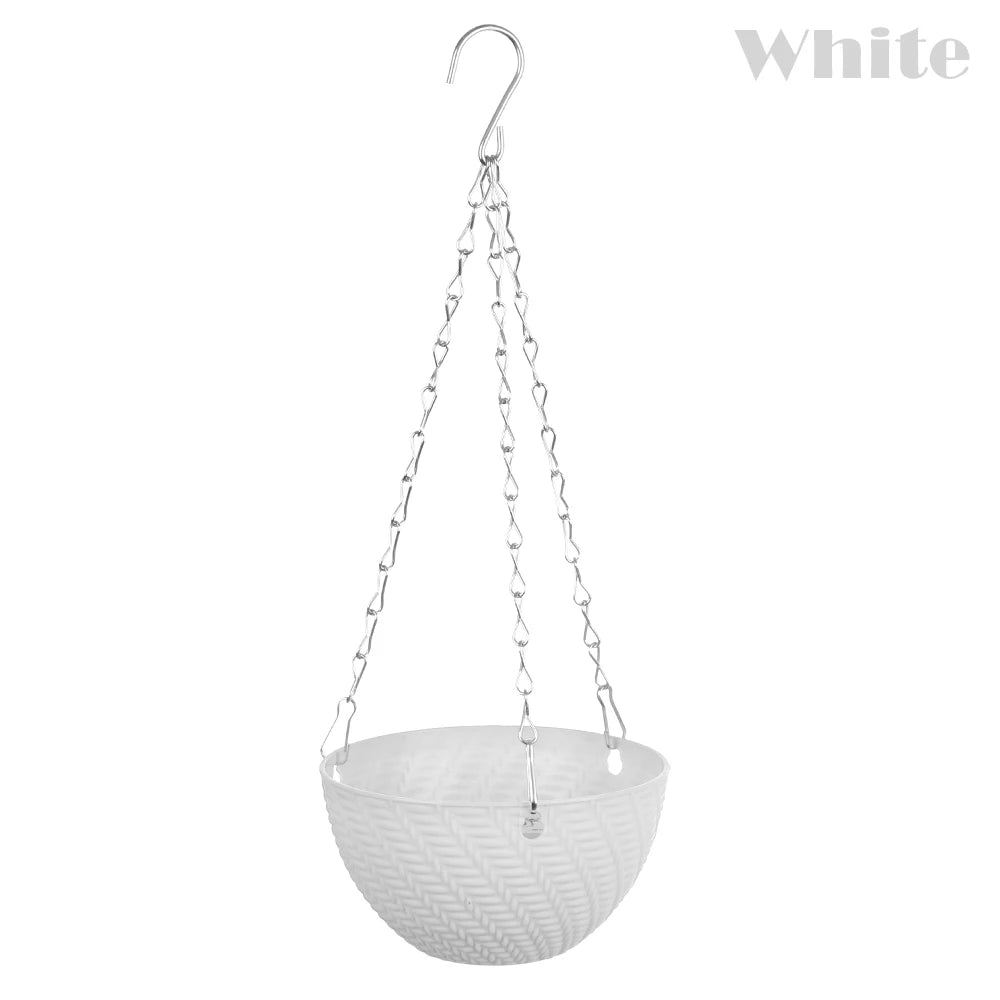 1 PC Plastic Succulent Plant Garden Decoration Bracketplant Hanging Basket Rattan Pattern Flower Pots Chains Flowerpot