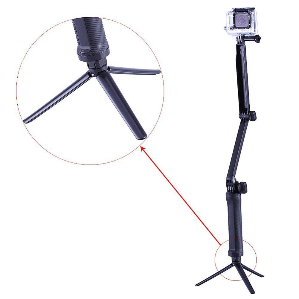 Compatible With GoPro DJI ACTION And Insta360  3in1 Foldable Selfie Stick
